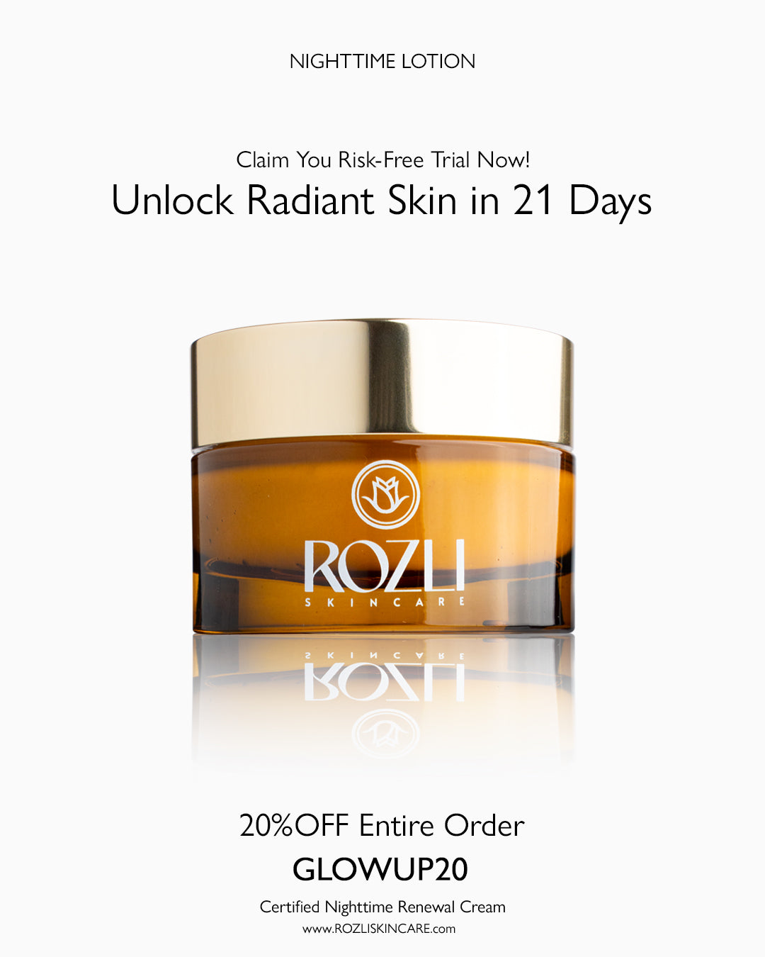 ROZLI Skincare | Revitalizing Nighttime Face Cream